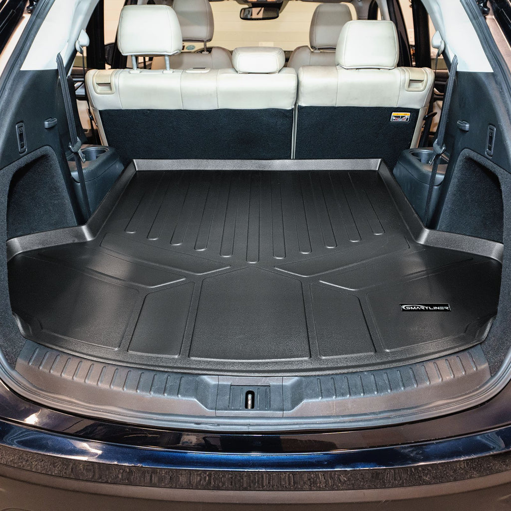 SMARTLINER Custom Fit All Weather Protection Black Cargo Liner behind the 2nd Row Seats Compatible With 2016-2023 Mazda CX-9 (SD0257)