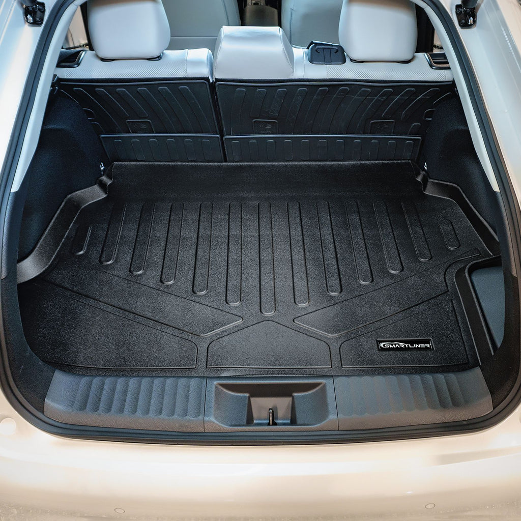 SMARTLINER Custom Fit All Weather Protection Black 2 Row Floor Liners & Cargo Liner behind the 2nd Row Seats Compatible With 2023-2025 Toyota Prius (SA0700/B0700/D0700)