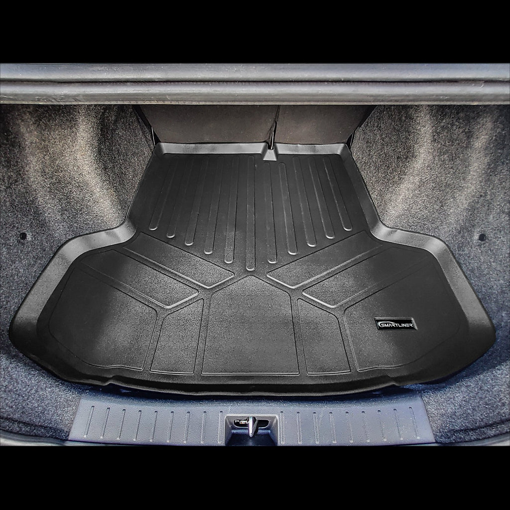 SMARTLINER Custom Fit All Weather Protection Black 2 Row Floor Liners & Cargo Liner behind the 2nd Row Seats Compatible With 2020-2025 Nissan Versa (SA0642/B0642/D0642)