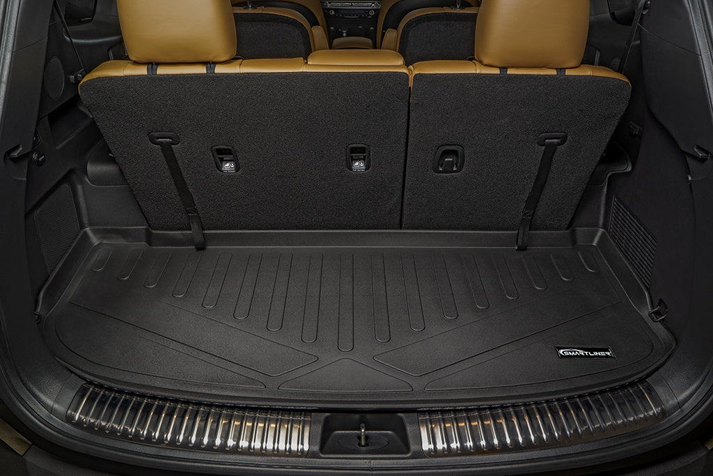 SMARTLINER All Weather Custom Fit Black 3 Row & Cargo Liner Behind the 3rd Row Floor Mat Liner Set Compatible With 2020-2023 Kia Telluride with 2nd Row Bench or Bucket Seats With Center Console (SA0417/B0417/C0417/E0417)