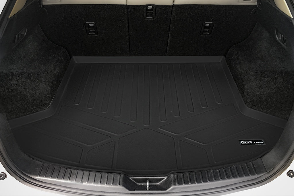 SMARTLINER Custom Fit All Weather Protection Black 2 Row Floor Liners & Cargo Liner behind the 2nd Row Seats Compatible With 2017-2021 Mazda CX-5 (SA0301/B0301/D0301)