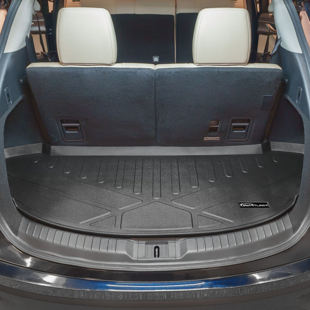 SMARTLINER Custom Fit All Weather Protection Black 2 Row Floor Liners & Cargo Liner behind the 3rd Row Seats Compatible With 2016-2023 Mazda CX-9 (SA0257/B0257/E0257)