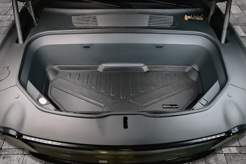 SMARTLINER Custom Fit All Weather Black Front Trunk Liner Compatible With 2022-2023 Rivian R1T (F0615)