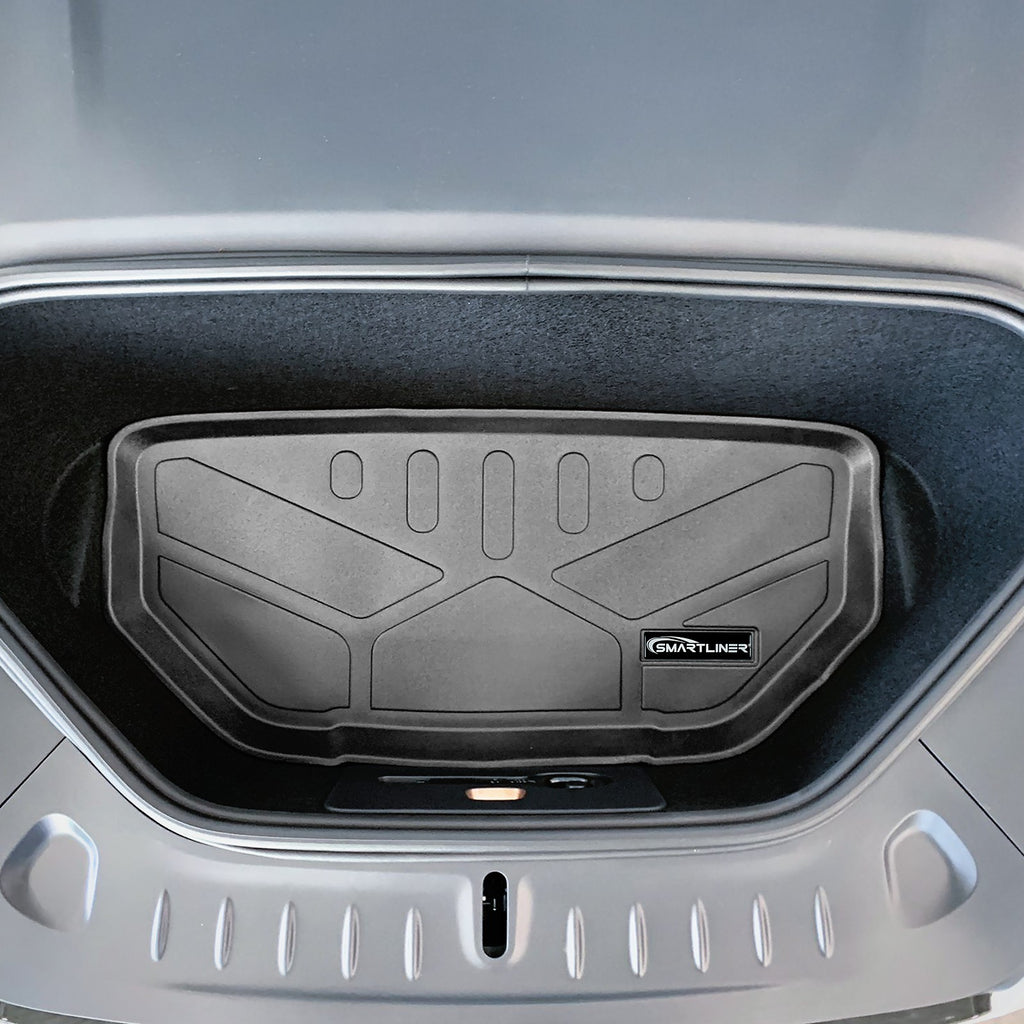 SMARTLINER All Weather Protection Custom Fit Black Front Trunk Liner Compatible With 2020-2023 Tesla Model S (F0729)