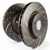 EBC Brakes GD sport rotors, wide slots for cooling to reduce temps preventing brake fade - GD182