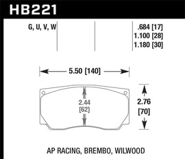 Hawk Performance AP Racing/Wilwood ER-1 Motorsport Brake Pads (HB221D1.10)