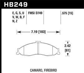 Hawk Performance 98-02 Camaro ER-1 Street Front Brake Pads (HB249D.575)