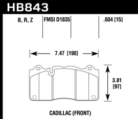 Hawk Performance 2016 Cadillac CTS DTC-60 Race Front Brake Pads (HB843G.604)