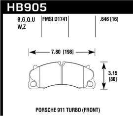 Hawk Performance 17-20 Porsche 911 Front ER-1 Brake Pad Set (HB905D.646)
