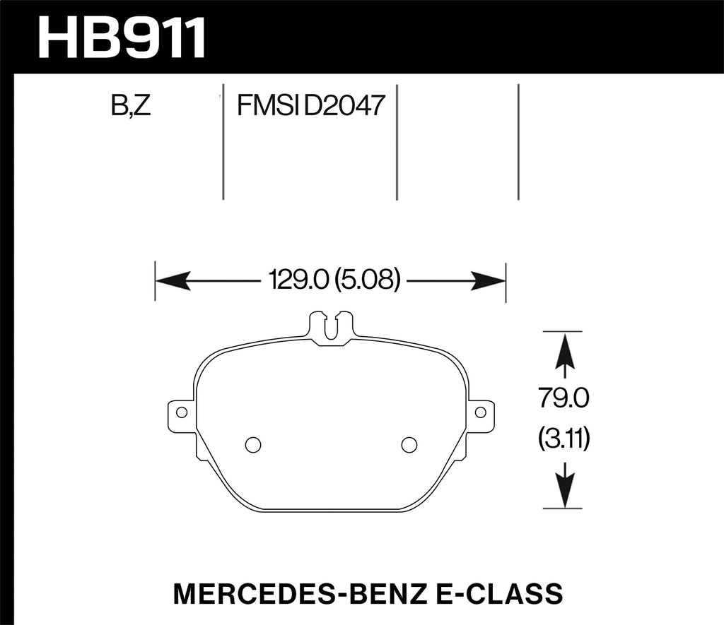 Hawk Performance 17-18 Mercedes-Benz E43 AMG 4Matic 3.0L Performance Ceramic Street Rear Brake Pads (HB911Z.654)