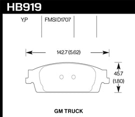Hawk Performance 14-18 Chevy Silverado Street LTS Rear Brake Pads (HB919Y.670)
