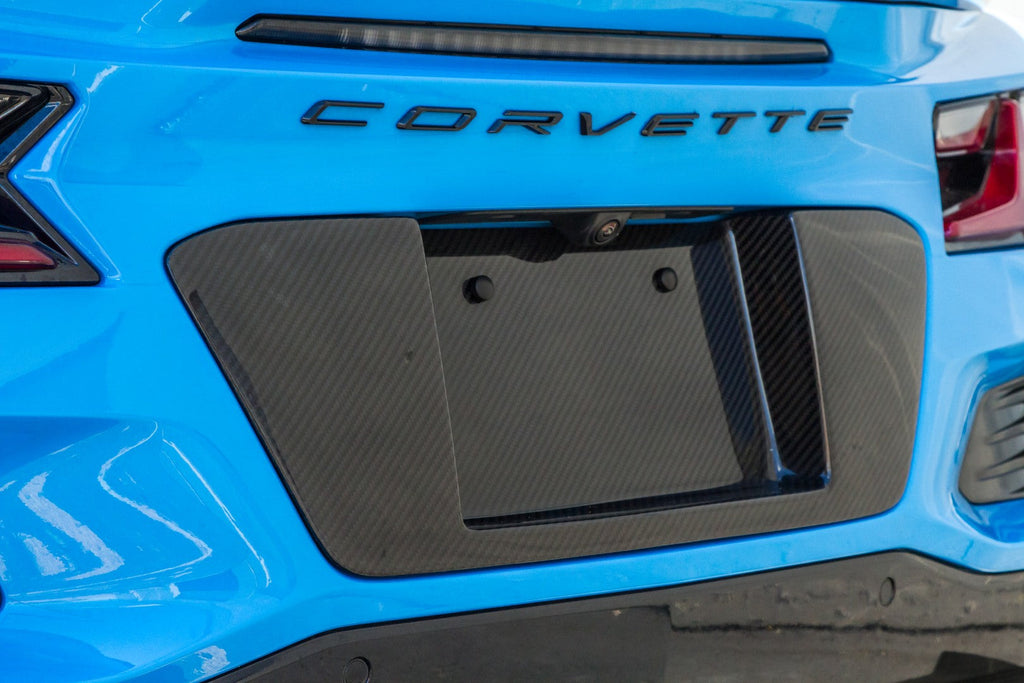 Chevrolet Corvette C8 Z06 Carbon Fiber License Plate Backing (CBX-C8ZO6LIC)
