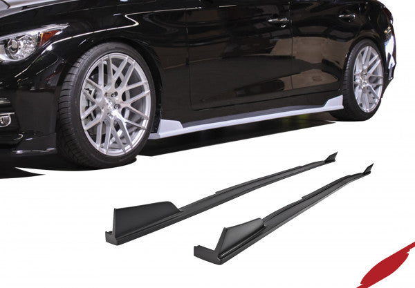 Infiniti Q50 Side Skirts Matte Black For 14-17 Infiniti Q50 Stillen