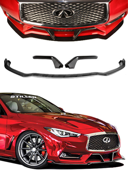 Infiniti Q60 Front Splitter & Winglets For 17-21 Infiniti Q60 Stillen