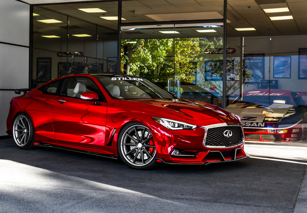 Stillen Infiniti Q60 Front Splitter & Winglets Unfinished For 17-21 Infiniti Q60 (KB11232UF)