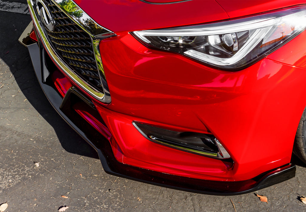 Stillen Infiniti Q60 Front Splitter & Winglets Unfinished For 17-21 Infiniti Q60 (KB11232UF)