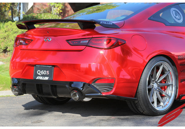 Infiniti Q60 3.0t Rear Diffuser Matte Black For 17-21 Infiniti Q60 3.0t Stillen