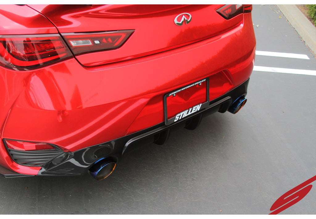 Infiniti Q60 3.0t Rear Diffuser Matte Black For 17-21 Infiniti Q60 3.0t Stillen