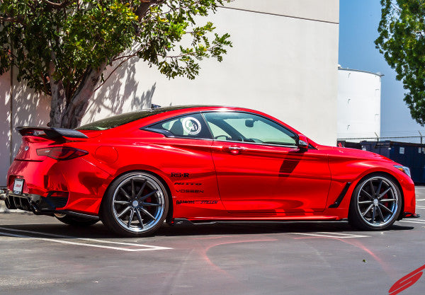 Infiniti Q60 Side Skirts & Rear Corners Matte Black For 17-22 Infiniti Q60 Stillen