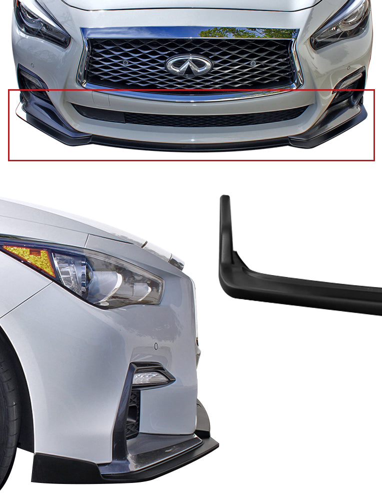 Infiniti Q50 Front Splitter Sport Matte Black For 18-21 Infiniti Q50 Stillen