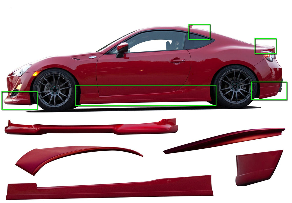 Scion FR-S 7-Piece Complete Body Kit Unpainted For 13-15 Scion FR-S Stillen