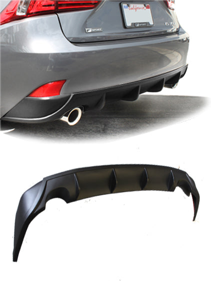 Lexus IS250, IS350 Rear Diffuser Matte Black For 14-2016 Lexus IS250, IS350 Stillen