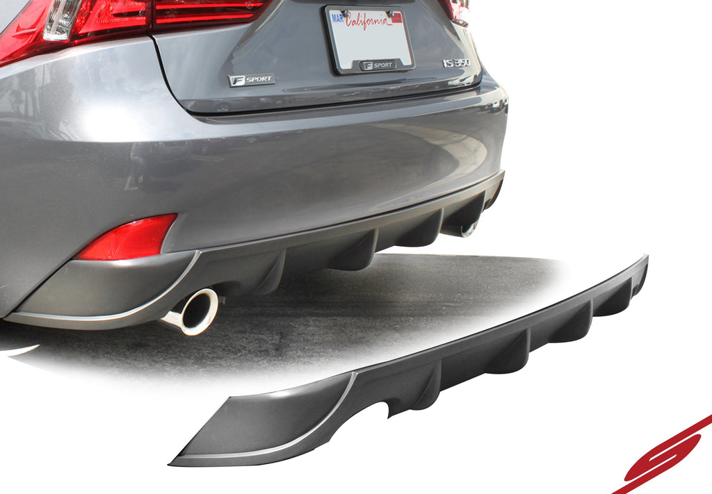 Lexus IS250, IS350 Rear Diffuser Matte Black For 14-2016 Lexus IS250, IS350 Stillen