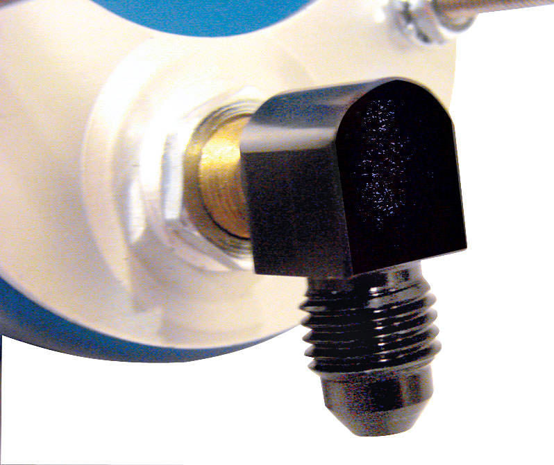 King Racing Products Oil Pressure Fitting #4 90 Deg Black - 2176