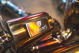 Valvetronic Designs 2015-2020 Lamborghini LP-580, LP-610 Huracan 5.2L Full Exhaust System With Free Flow Headers, Grade 5 Titanium Reuses OEM Tips (LAM.HUR.F1.FFH.1.TI)