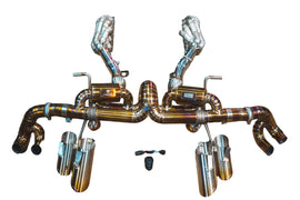 Valvetronic Designs 2015-2020 Lamborghini LP-580, LP-610 Huracan 5.2L Full Valved Exhaust System With Free Flow Headers , Grade 5 Titanium Reuses OEM Tips (LAM.HUR.VSES.FFH.1.TI)