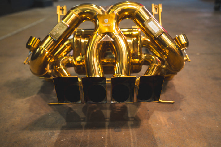 Valvetronic Designs 2011-2016 Lamborghini LP 700-4 6.5L Full Exhaust System, Grade 5 Titanium Bespoke OEM Style Valvetronic Tips (LAM.LP700.VSES.TI)