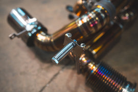 Valvetronic Designs 2021-2025 Lamborghini Huracan STO 5.2L Full Valved Exhaust System With Free Flow Headers, Grade 5 Titanium Bespoke OEM Style Valvetronic Tips (LAM.STO.VSES.FFH.2.TI)