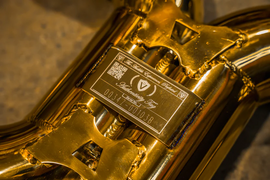 Valvetronic Designs Maclaren 12C,650S 3.8L, Catback, T304 SS Anodized Gold, Tips (MAC.650S.F1.AG)