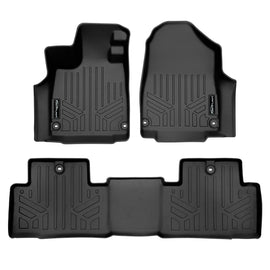 SMARTLINER Custom Fit All Weather Protection Black 2 Row Floor Liners Compatible With 2022-2025 Acura MDX (SA0581/B0581)