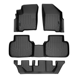 SMARTLINER Custom Fit All Weather Protection Black 3 Row Floor Liners Compatible With 2010-2020 Dodge Journey (SA0198/B0198/C0198)