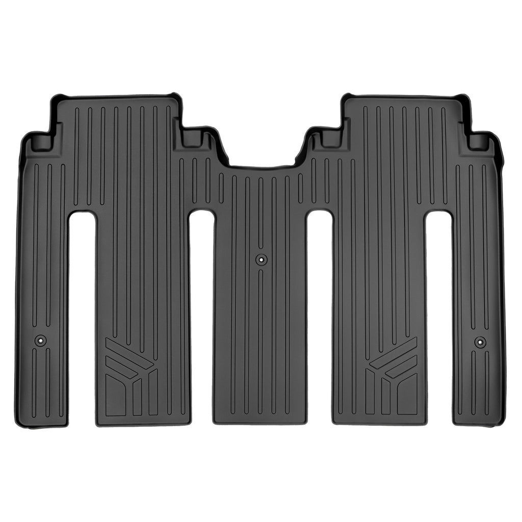 SMARTLINER Custom Fit Floor Mats 2nd Row Liner Black Compatible With 2015-2021 Kia Sedona 7 Passenger Model Only (SB0239)