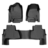 SMARTLINER All Weather Custom Fit Floor Mats 2 Row Liner Set Black Compatible With 2015 Tahoe / Yukon With 2nd Row Bench Seat (SA0136/B0445)