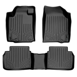 SMARTLINER Custom Fit All Weather Protection Black 2 Row Floor Liners Compatible With 2013-2018 Nissan Altima (SA0144/B0125)