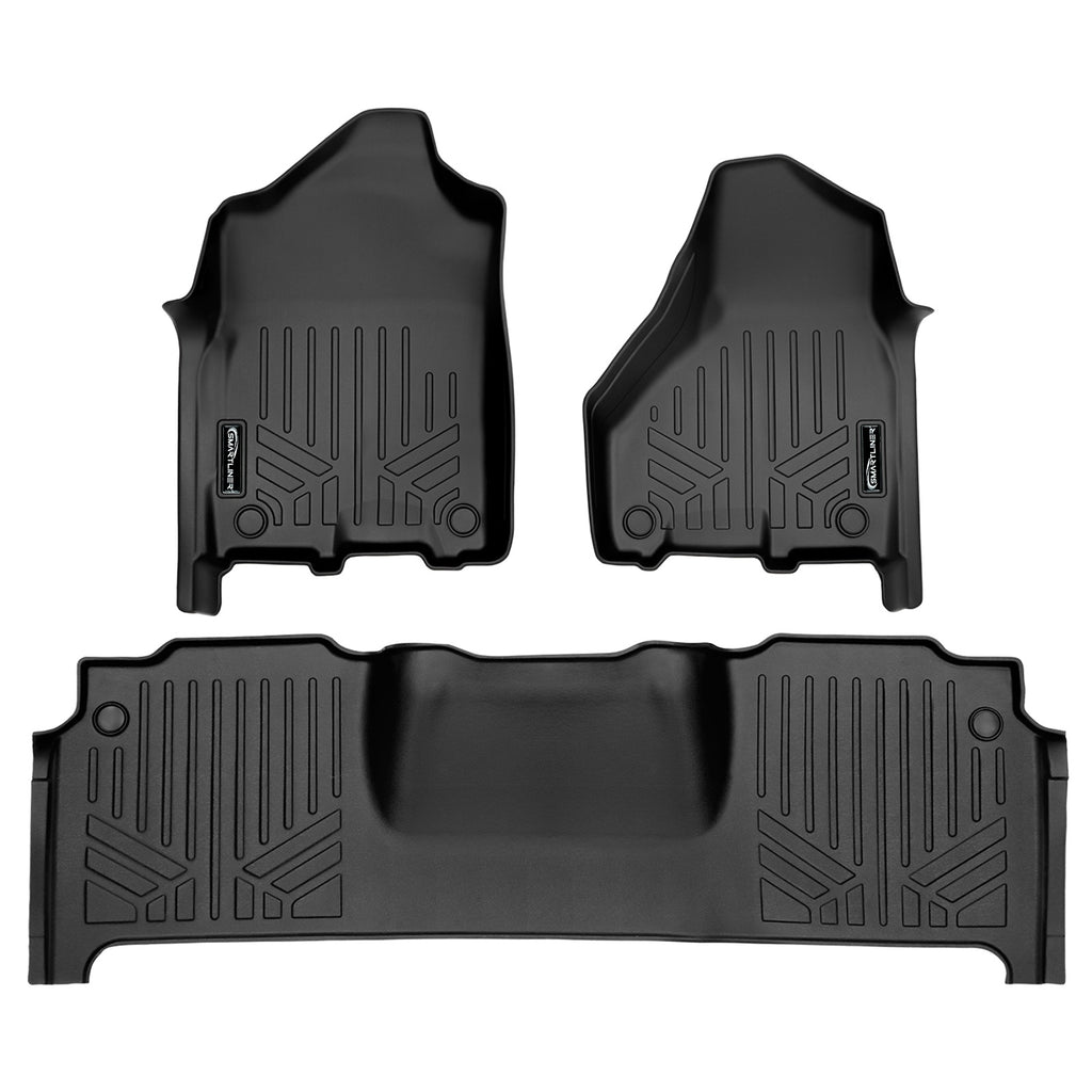 SMARTLINER All Weather Protection Custom Fit Black 2 Row Liner Set Black Compatible With 2019-2023 Ram 2500/3500 Mega Cab with 1st Row Bucket Seats (SA0450/B0451)