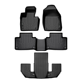 SMARTLINER Custom Fit Floor Mats 3 Row Liner Set Black Compatible With 2020-2023 Volvo XC90 (SA0223/B0633/C0633)