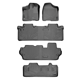 SMARTLINER Floor Mats 3 Rows and Cargo Liner Behind 3rd Row Compatible With 2013-2020 Sienna 8 Passenger with Power Folding 3rd Row Seats (SA2128/B2083/C2083/E2229)