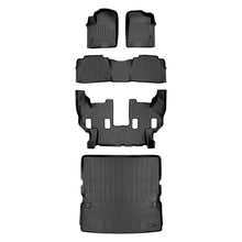 Load image into Gallery viewer, SMARTLINER Floor Mats 3 Rows and Cargo Liner Behind 2nd Row Set Black Compatible With 17-18 Armada / 11-13 Infiniti QX56 / 2014-2018 QX80 (SA0242/B0242/C0242/D0242)