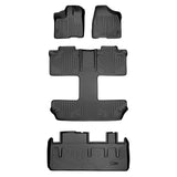 SMARTLINER Custom Floor Mats 3 Rows and Cargo Liner Behind 3rd Row Set Black Compatible With 2011-2012 Toyota Sienna 7 Passenger Model (SA0083/B0128/D0128)