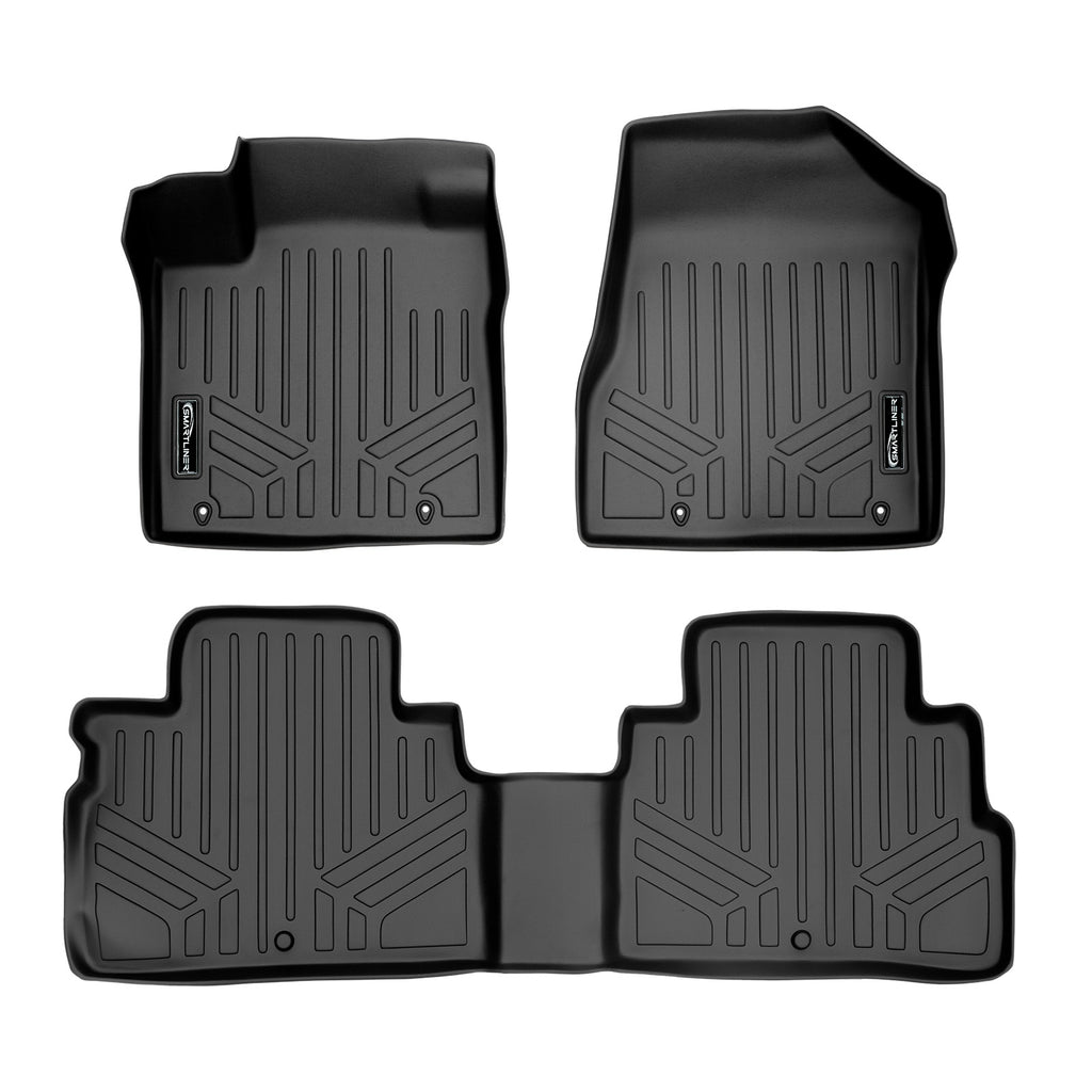 SMARTLINER Custom Fit Floor Mats 2 Row Liner Set Black Compatible With 2015-2018 Nissan Murano (SA0173/B0173)