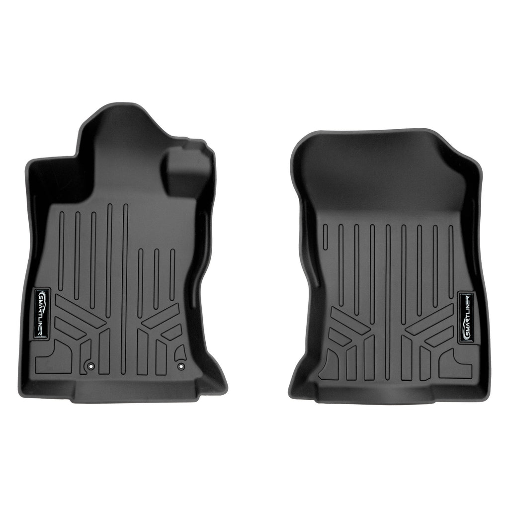 SMARTLINER Custom Fit All Weather 1st Row Black Floor Mat Liner Set Compatible With 2019-2022 Subaru Forester (SA0452)