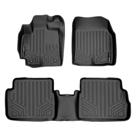 SMARTLINER Custom Fit All Weather Protection Black 2 Row Floor Liners Compatible With 2009-2013 Toyota Corolla (SA0012/B0012)