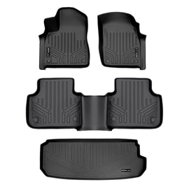 SMARTLINER Custom Fit All Weather Protection Black 2 Row Floor Liners & Cargo Liner behind the 3rd Row Seats Compatible With 2017-2025 Audi Q7/SQ7 (SA0364/B0364/E0364)