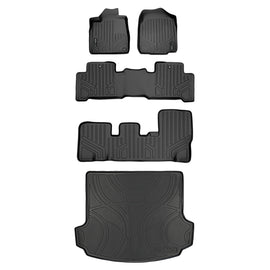 SMARTLINER Custom Fit All Weather Protection Black 3 Row Floor Liners & Cargo Liner behind the 2nd Row Seats Compatible With 2007-2013 Acura MDX (SA0084/B0084/C0084/D0084)
