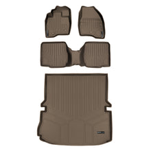 Load image into Gallery viewer, SMARTLINER Floor Mats 2 Rows and Cargo Liner Behind 2nd Row Set Tan Compatible With 2011-2014 Ford Explorer with 2nd Row Center Console (SA1082/B1109/D1082)