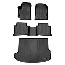 Load image into Gallery viewer, SMARTLINER All Weather Protection Custom Fit Black 2 Row Floor Mat Liner Set &amp; Cargo Liner Behind 2nd Row in Upper Position Compatible With 2024 Kia Seltos with Subwoofer (SA0510/B0510/D0736)